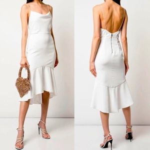 ALICE + OLIVIA Adrina Flounce Hem Midi Dress